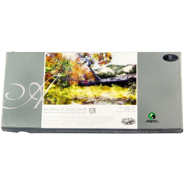 خرید و قیمت ست اکریلیک 12 رنگ ماریس