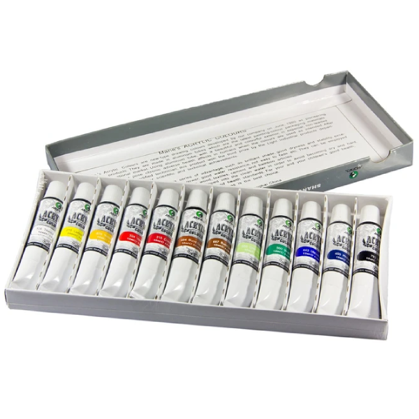 خرید و قیمت ست اکریلیک 12 رنگ ماریس